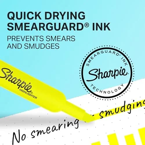 Sharpie Accent Tank-Style Highlighter, Fluorescent Yellow, 2-Pack | Bright Fluorescent Yellow Ink thumbnail 2