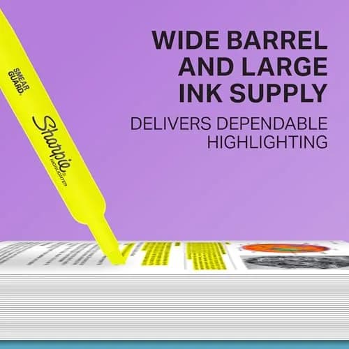 Sharpie Accent Tank-Style Highlighter, Fluorescent Yellow, 2-Pack | Bright Fluorescent Yellow Ink thumbnail 3