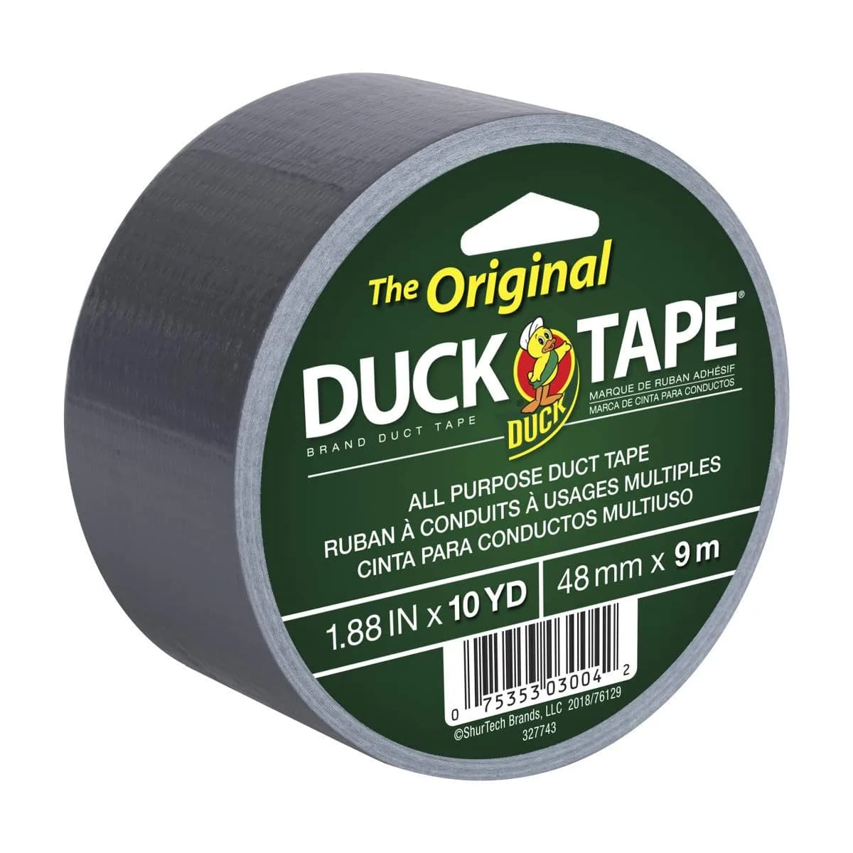 Duck Duct Tape 1.88 Inch x 10 Yard Silver | Strong Waterproof Adhesive for DIY & Repairs — 1 Roll, 10 Yds