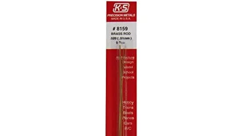 K & S Precision Metals Round Brass Rod 0.020" OD x 12" Long (5 Rods, 0.009 kg) | Wear-Resistant 260 Brass Alloy for DIY, Electrical, Plumbing, Jewelry, Modeling thumbnail 2