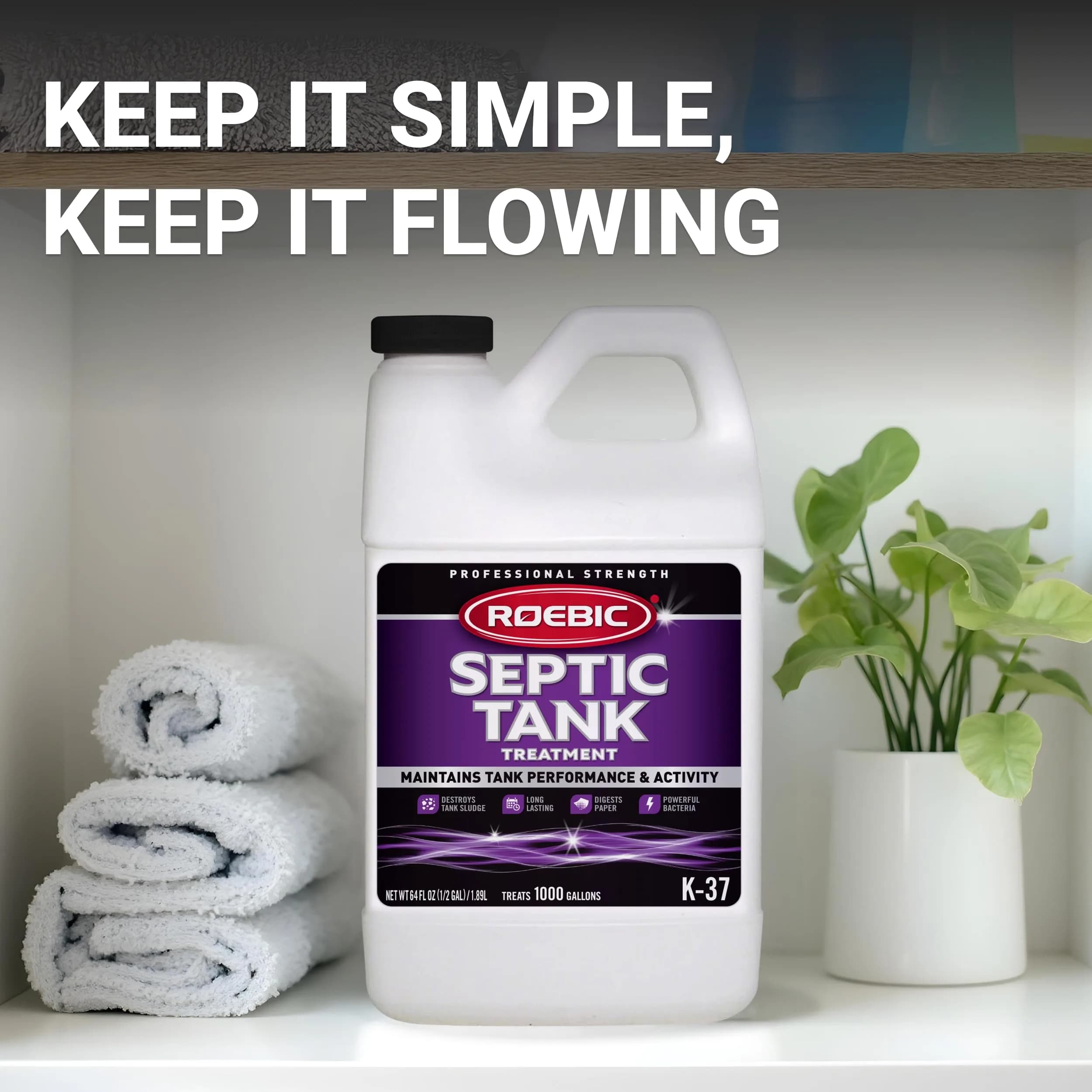 Roebic K-37-H Septic Tank Treatment 64 Fl Oz (1.89 L) | Promotes Efficient Breakdown & Reduces Odors - view 5