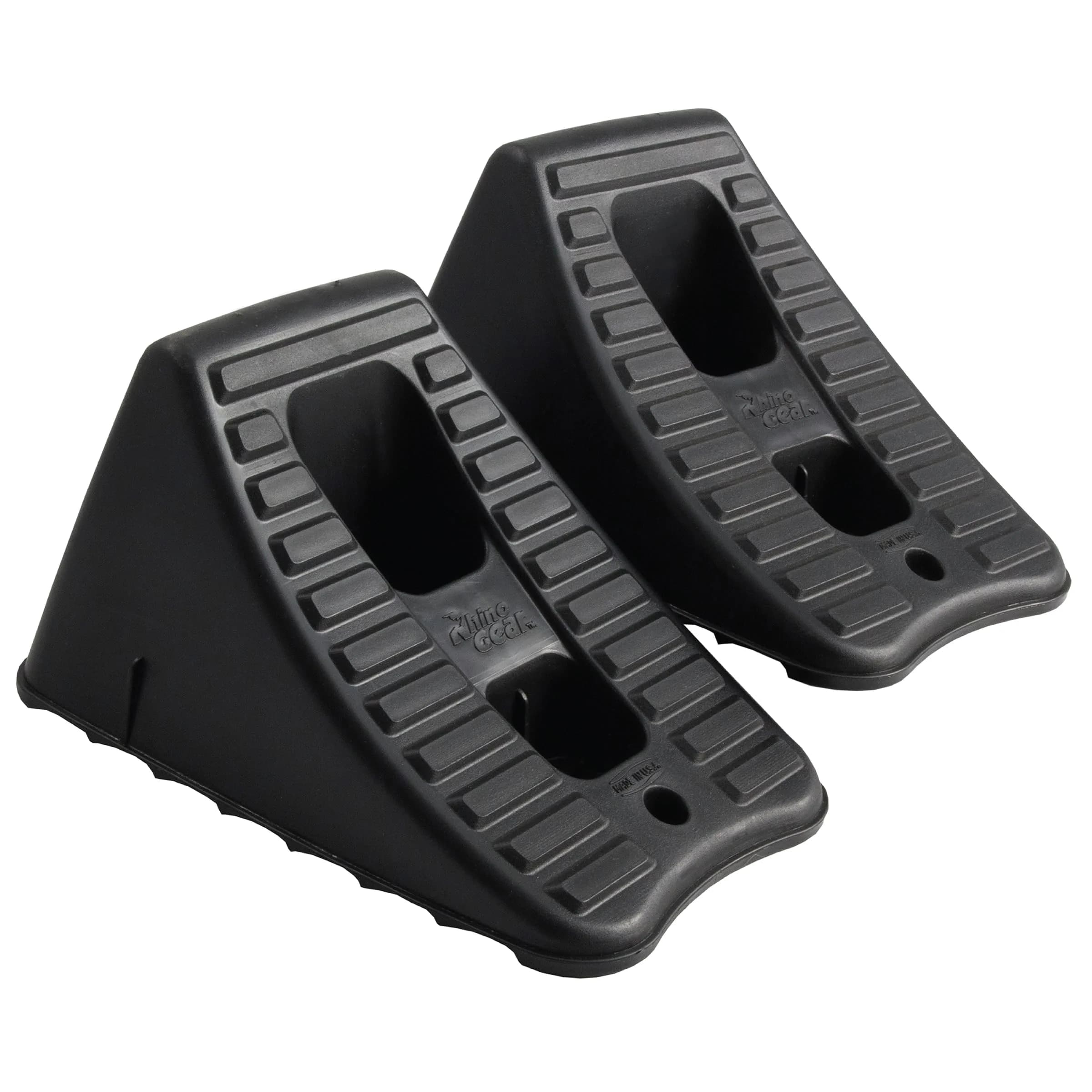 FloTool Heavy Duty Wheel Chock Set | 0.2 kg (0.44 lb) Each | Secure Vehicle Immobilization — Black