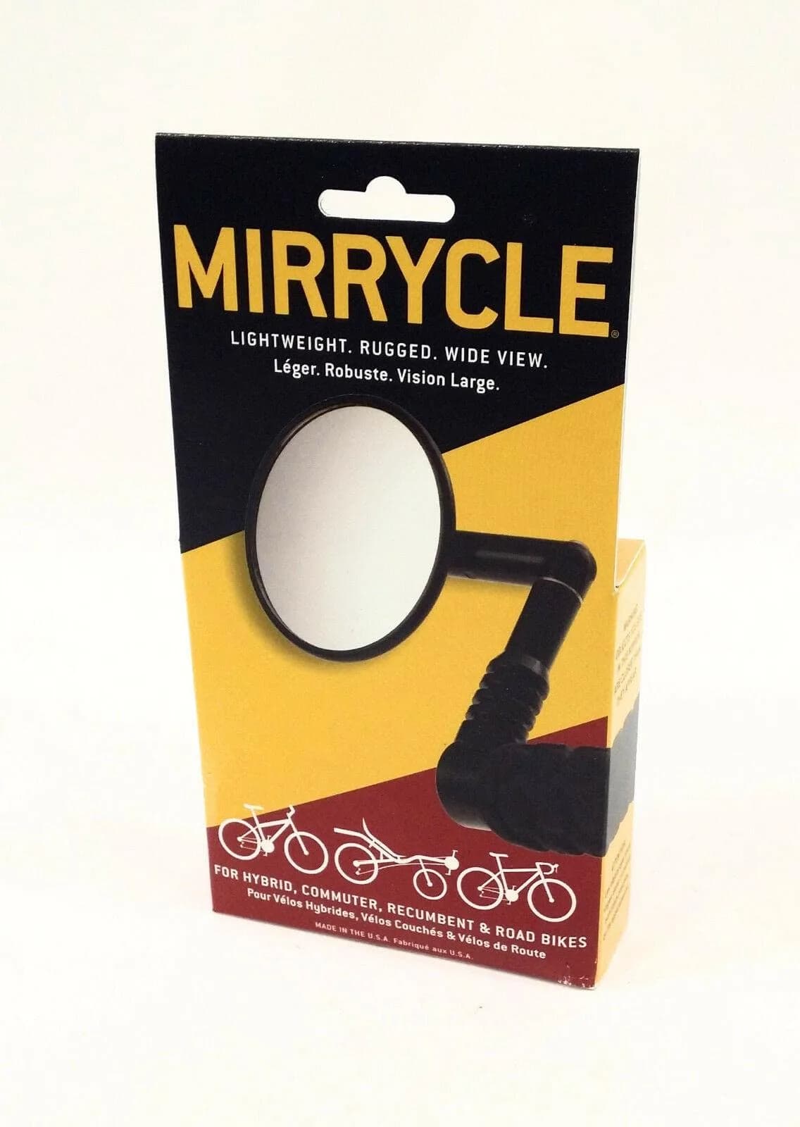 Mirrycle Mountain Bike Mirror | Universal Handlebar Mount | Convex Polycarbonate