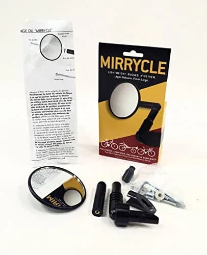 Mirrycle Mountain Bike Mirror | Universal Handlebar Mount | Convex Polycarbonate thumbnail 2