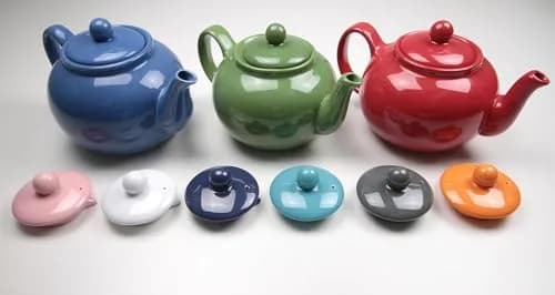 RSVP Large Stoneware 6-Cup Teapot, Blue | 42 oz capacity, Seamless & Microwave Safe thumbnail 8