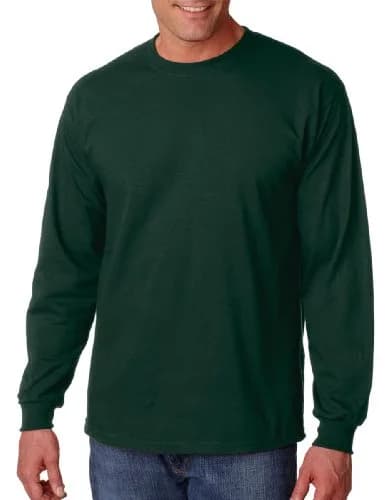 Gildan Ultra Cotton 6 oz. Long-Sleeve T-Shirt (G240) Forest Green XL | Comfortable, Durable Cotton thumbnail 1