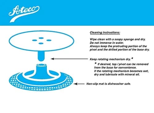 Ateco 12" Cast Iron Cake Stand with Non-Slip Pad | Heavy Duty, Durable & Made in USA thumbnail 3