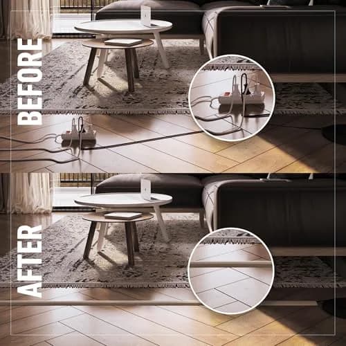 Wiremold Corduct Over Floor Cord Cover 1.5m (5 ft) Ivory | Trip-Free Cable Management for Home & Office thumbnail 6