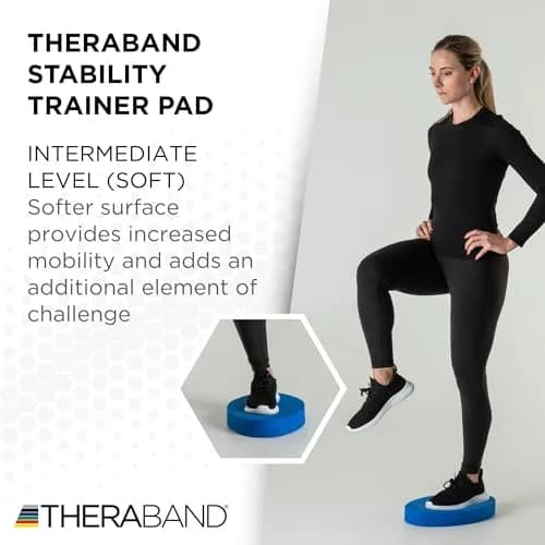 THERABAND Stability Trainer Pad Intermediate Soft Blue Foam Balance Pad 41.5cm (16.35") | Core Strength & Stability thumbnail 6