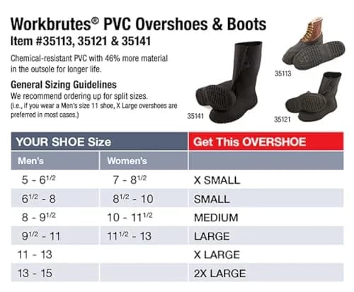 TINGLEY PVC Hi-Top Black Overshoes Large Size 9.5-11 | Waterproof Work Shoe Cover thumbnail 5