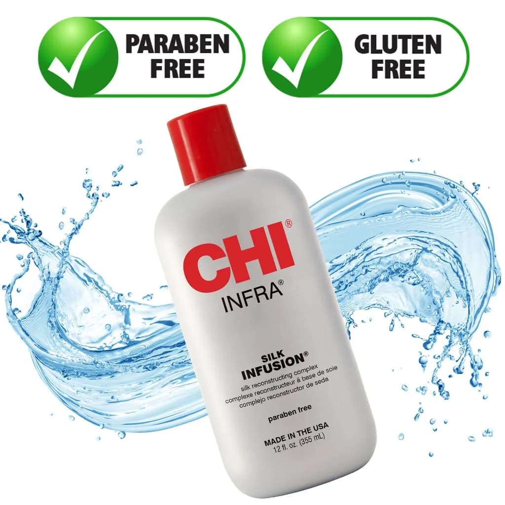 CHI Infra Silk Infusion Leave-In Hair Treatment 355ml (12 Fl Oz) | Reconstructs Damaged Hair - view 3