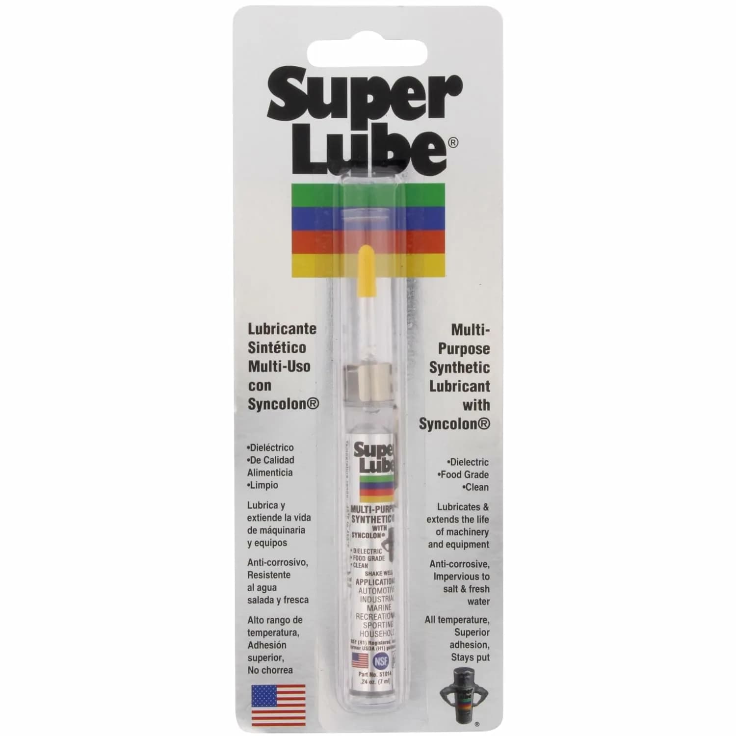 Super Lube 51010 Synthetic Oil with Syncolon (PTFE) 7.4ml (0.25 Fl Oz) | Industrial Grade Lubricant for Metal, Plastic, Rubber - main product image