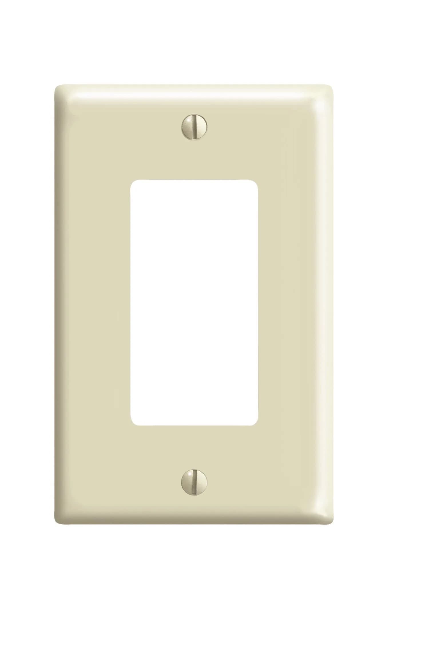Leviton 1-Gang Decora/GFCI Wallplate, Midway Size, Thermoset, Ivory | Larger, Dust-Resistant, Device Mount