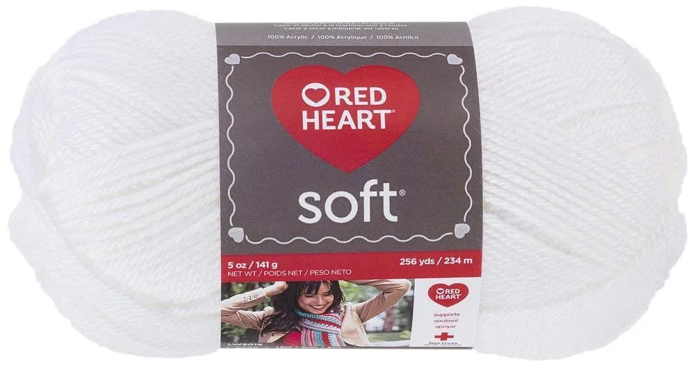 Red Heart Soft Yarn, White | Acrylic Craft Yarn for Knitting & Crochet — White
