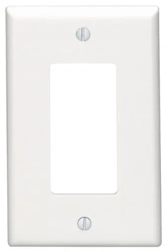 Leviton Decora Wallplate 1-Gang Thermoset White | Midway Size & Device Mount - main product image