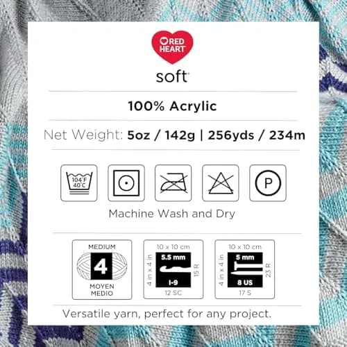 Red Heart Soft Yarn, Black | Ultra Soft Acrylic Yarn for Knitting & Crochet thumbnail 4