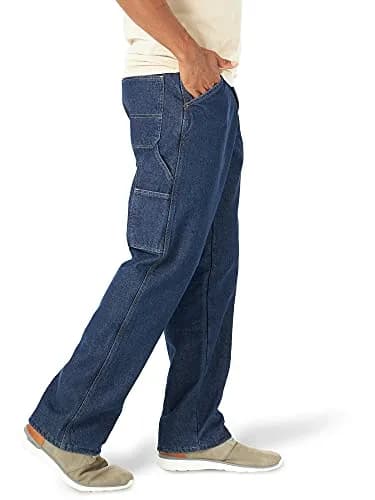 Wrangler Authentics Men's Fleece Lined Carpenter Pant, Dark Indigo, 38W x 32L | Durable Cold-Weather Workwear thumbnail 6