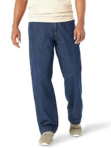Wrangler Authentics Men's Fleece Lined Carpenter Pant, Dark Indigo, 38W x 32L | Durable Cold-Weather Workwear thumbnail 3