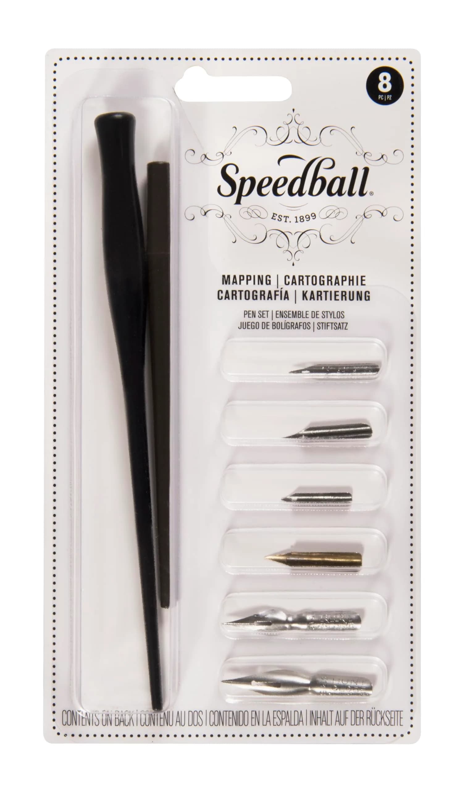 Speedball Mapping Pen Set, 6 Pen Points & 2 Holders | Technical Drawing & Drafting