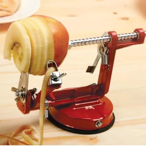 Norpro Apple Master Apple Potato Parer Slicer Corer 9.5" L x 4" W x 5.25" H Red | 3-in-1 Kitchen Tool for Fruits & Vegetables thumbnail 2