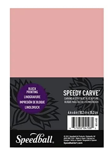 Speedball Speedy-Carve Block Printing Carving Block 10cm x 15cm (4 x 6 Inches) | Soft Rubber for Easy Carving thumbnail 1
