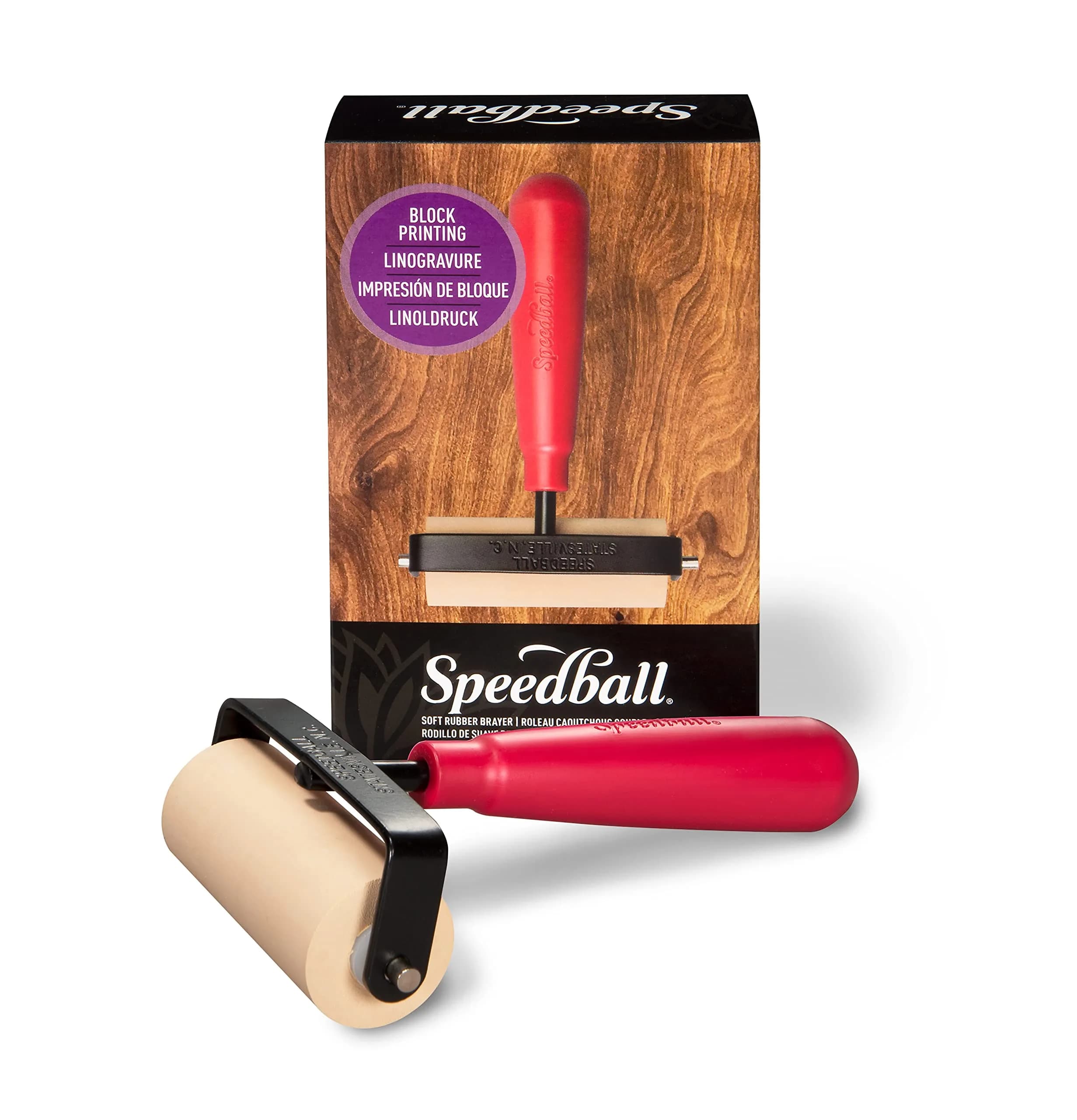 Speedball Soft Rubber Brayer, 3-Inch | Even Ink Distribution for Relief Printing - main product image