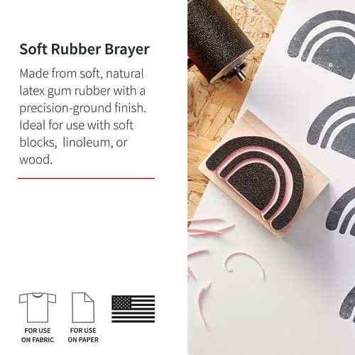 Speedball Soft Rubber Brayer 3-Inch (7.62 cm) | Printmaking Roller for Gel & Block Printing thumbnail 3