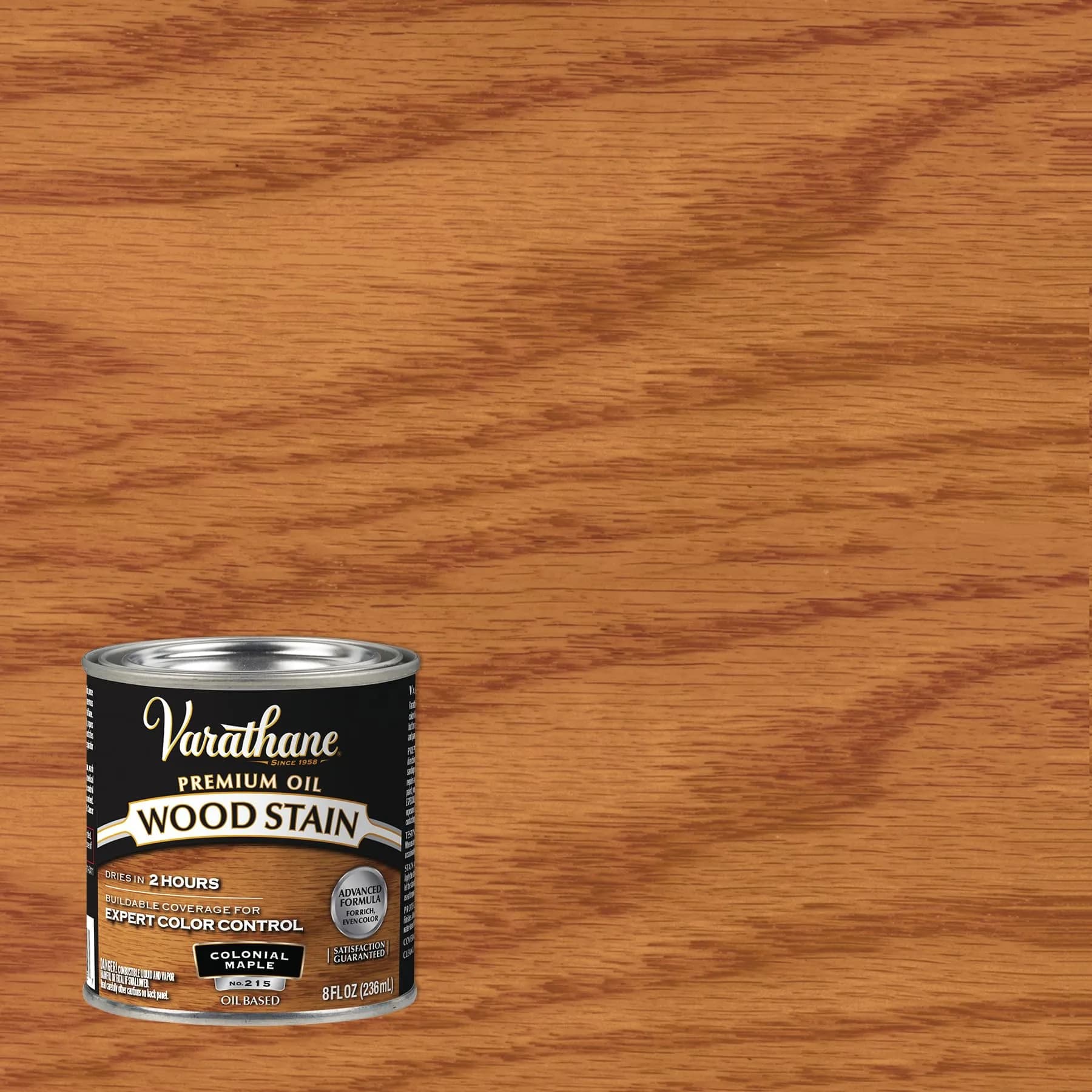 Varathane Colonial Maple Oil-Based Wood Stain - Half Pint (16 Fl Oz) for Interior Wood - view 2