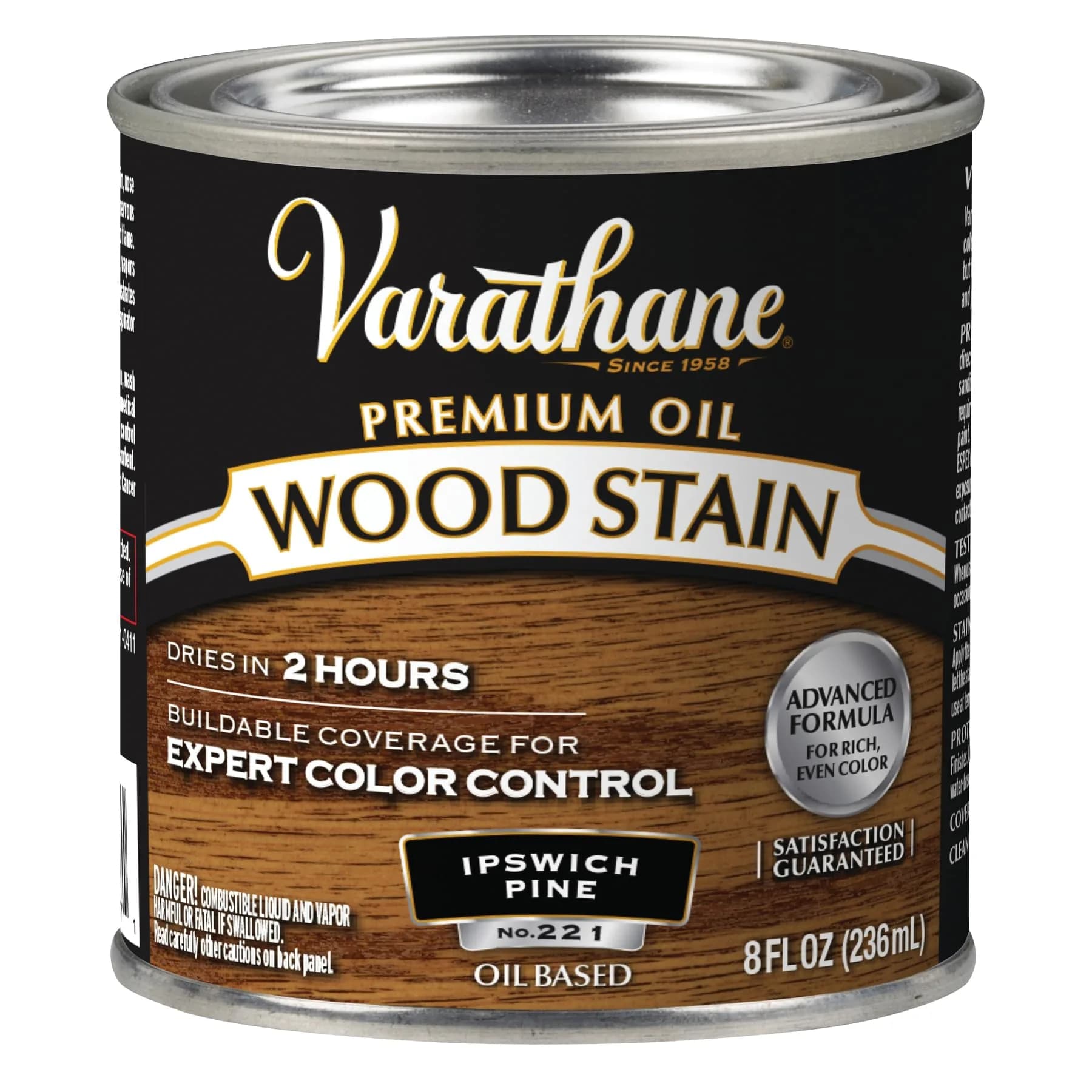 Varathane Traditional Pecan Oil-Based Interior Wood Stain 236ml (1/2 pt) | Deep Rich Color & Grain Enhancement - main product image