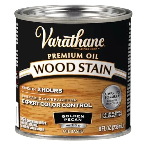 Varathane Oil-Based Wood Stain Golden Pecan 0.5 Pint | Deep Penetration & Rich Color thumbnail 1