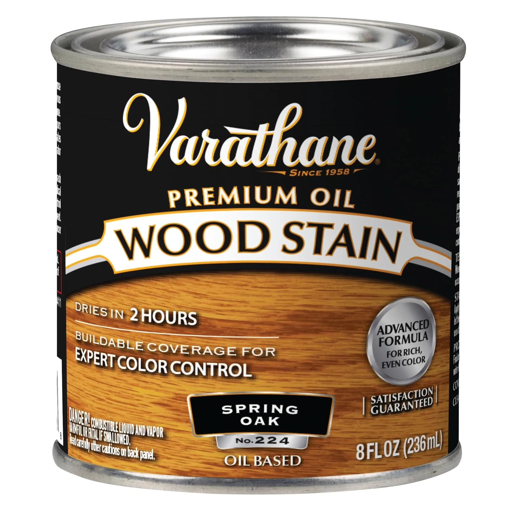 Varathane Spring Oak Oil-Based Wood Stain Half Pint (16 Fl Oz) | Rich Natural Wood Color - main product image