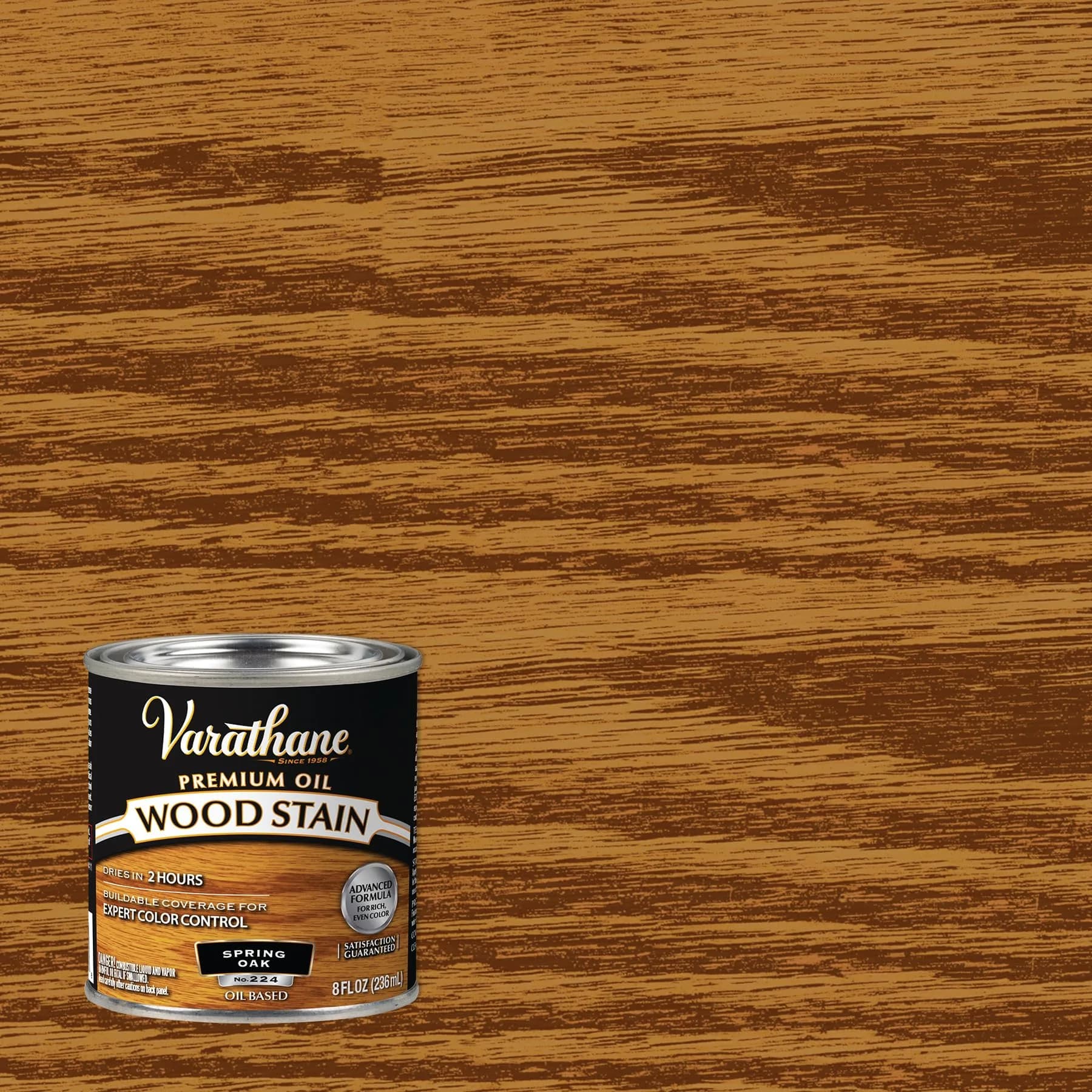 Varathane Spring Oak Oil-Based Wood Stain Half Pint (16 Fl Oz) | Rich Natural Wood Color - view 2