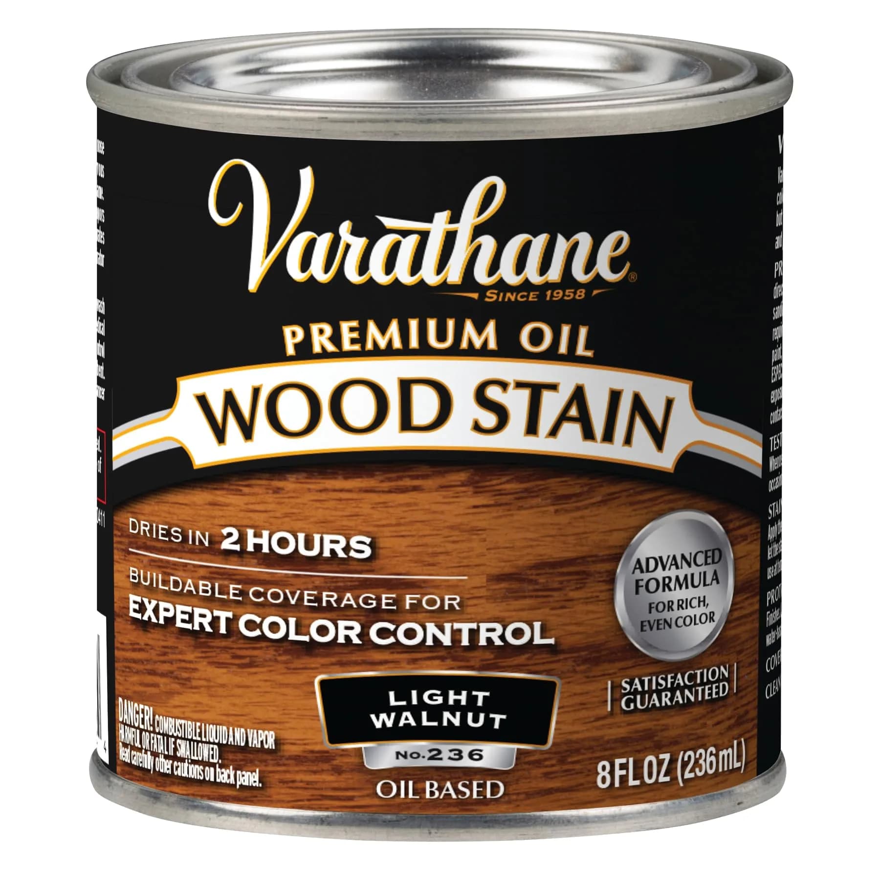 Varathane Light Walnut Oil-Based Wood Stain - Half Pint (16 Fl Oz) for Interior Wood - main product image