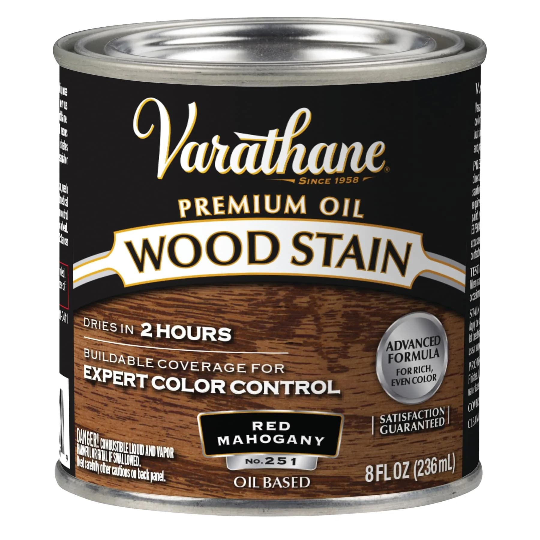 Varathane Red Mahogany Oil-Based Wood Stain Half Pint (16 Fl Oz) - Rich Color for Interior Wood Projects - main product image