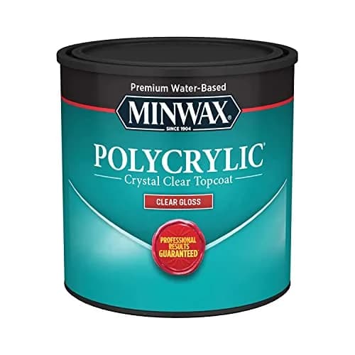 Minwax Polycrylic Protective Finish Gloss 237ml (8 Fl Oz) | Crystal Clear Water-Based Wood Sealer thumbnail 1