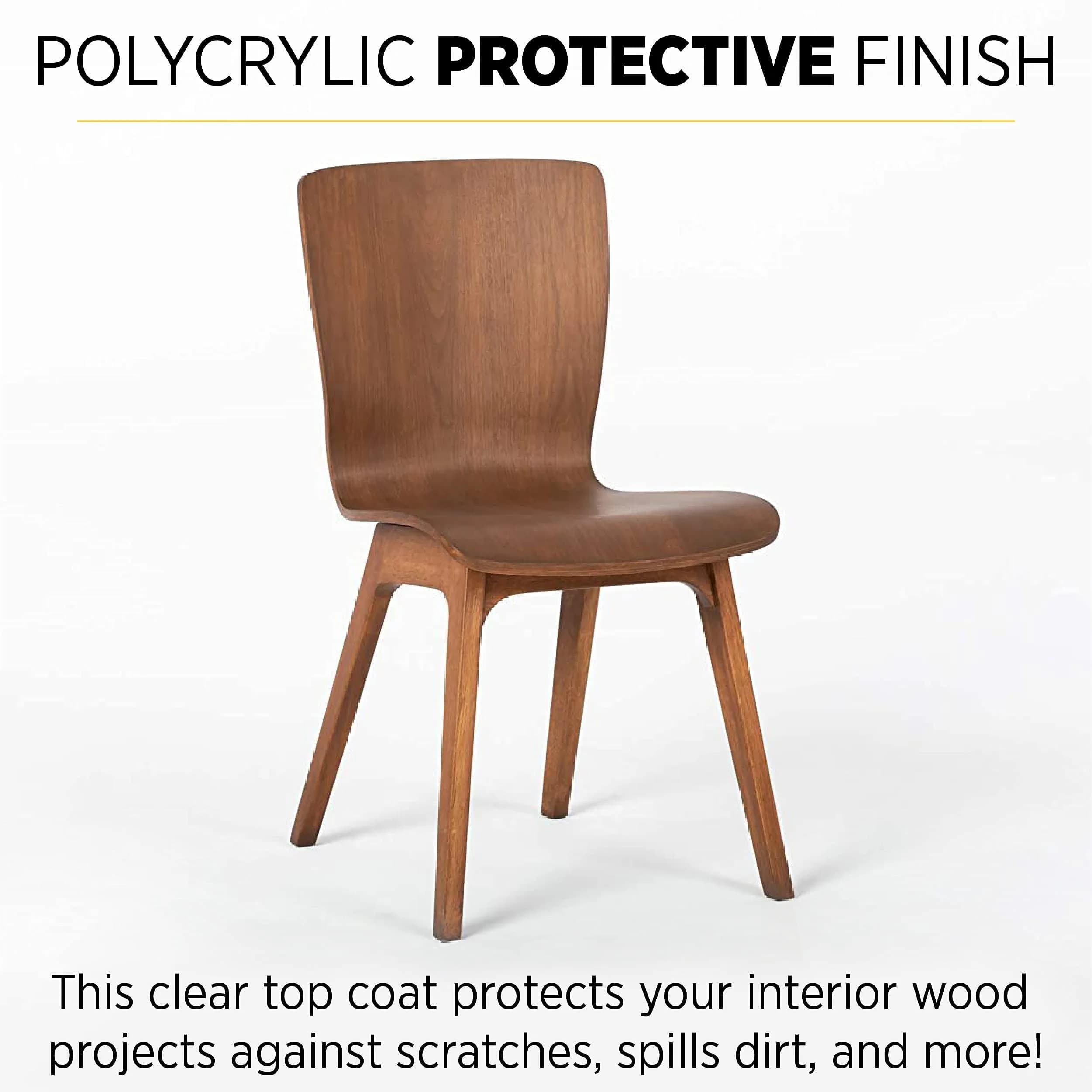 Minwax Polycrylic Protective Finish Gloss 237ml (8 Fl Oz) | Crystal Clear Water-Based Wood Sealer - view 3