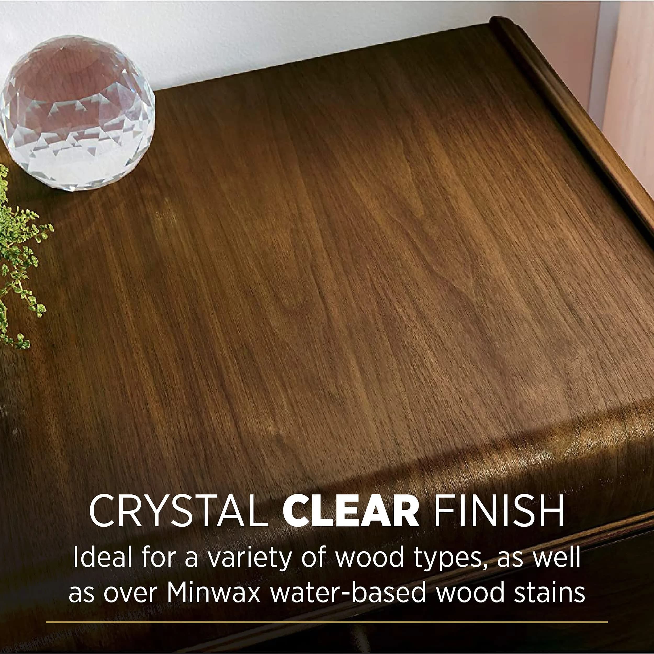 Minwax Polycrylic Protective Finish Gloss 237ml (8 Fl Oz) | Crystal Clear Water-Based Wood Sealer - view 4