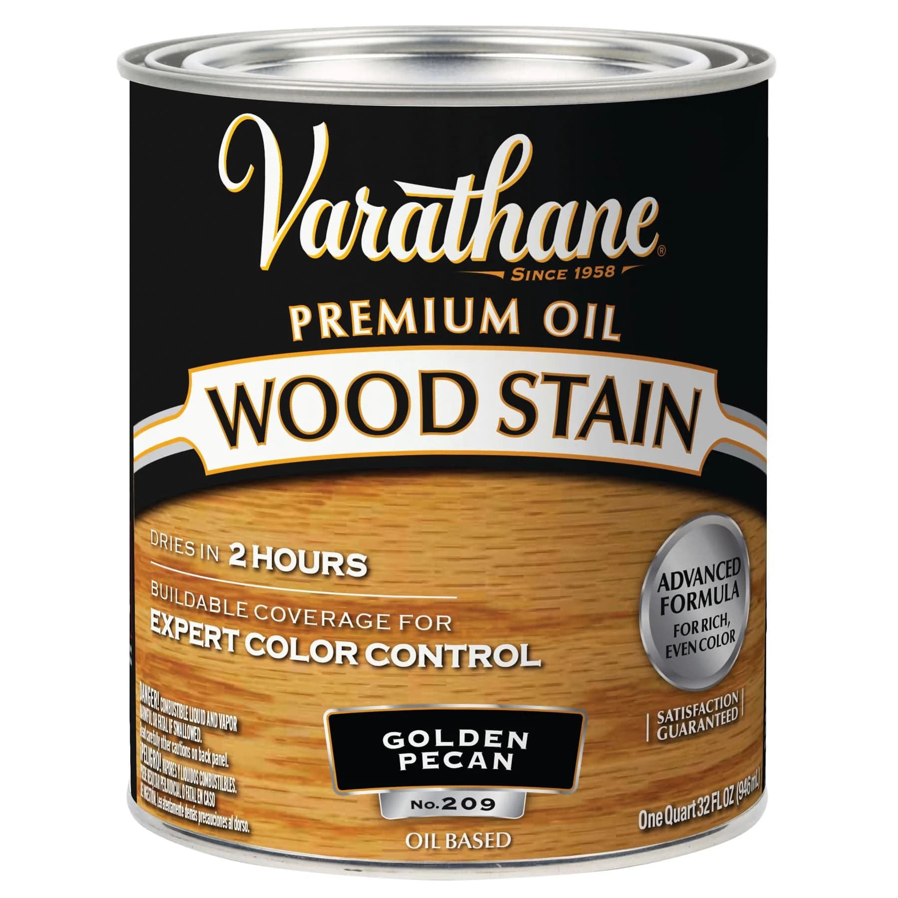 Varathane Golden Pecan Oil-Based Wood Stain - Quart (32 Fl Oz) for Rich Interior Wood Color - main product image