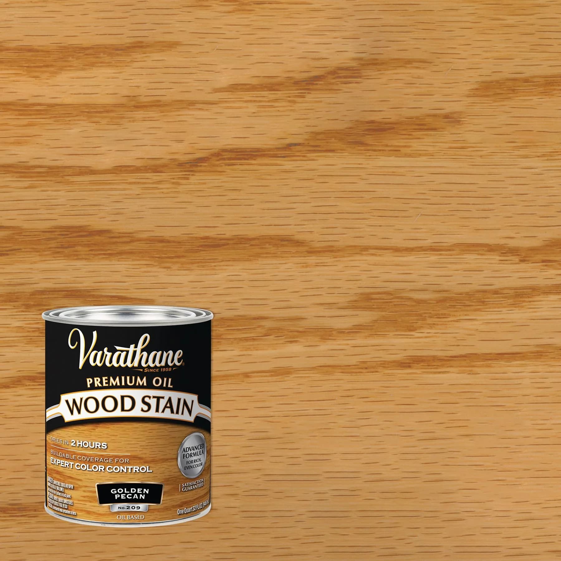 Varathane Golden Pecan Oil-Based Wood Stain - Quart (32 Fl Oz) for Rich Interior Wood Color - view 2