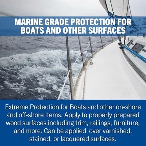 Rust-Oleum Marine Spar Varnish Gloss Clear Quart | Superior Exterior Wood Protection Above Waterline thumbnail 4