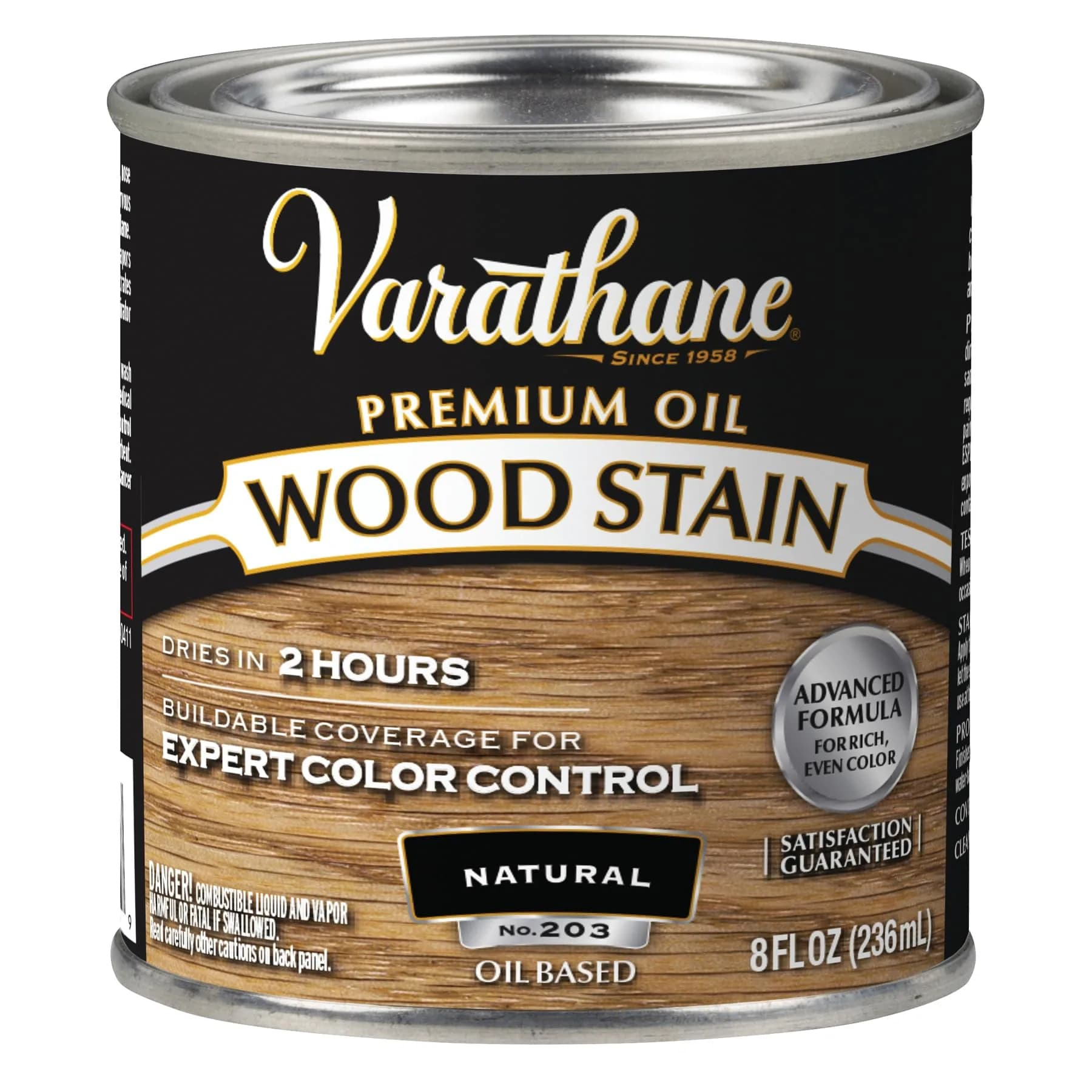 Varathane Natural Oil-Based Wood Stain - Half Pint (16 Fl Oz) for Interior Wood - main product image