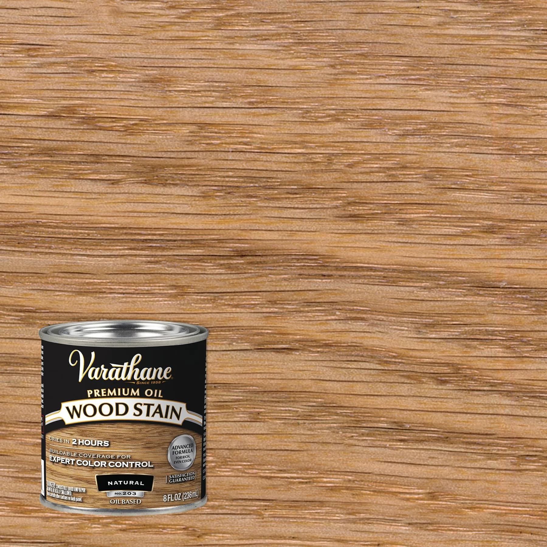 Varathane Natural Oil-Based Wood Stain - Half Pint (16 Fl Oz) for Interior Wood - view 2