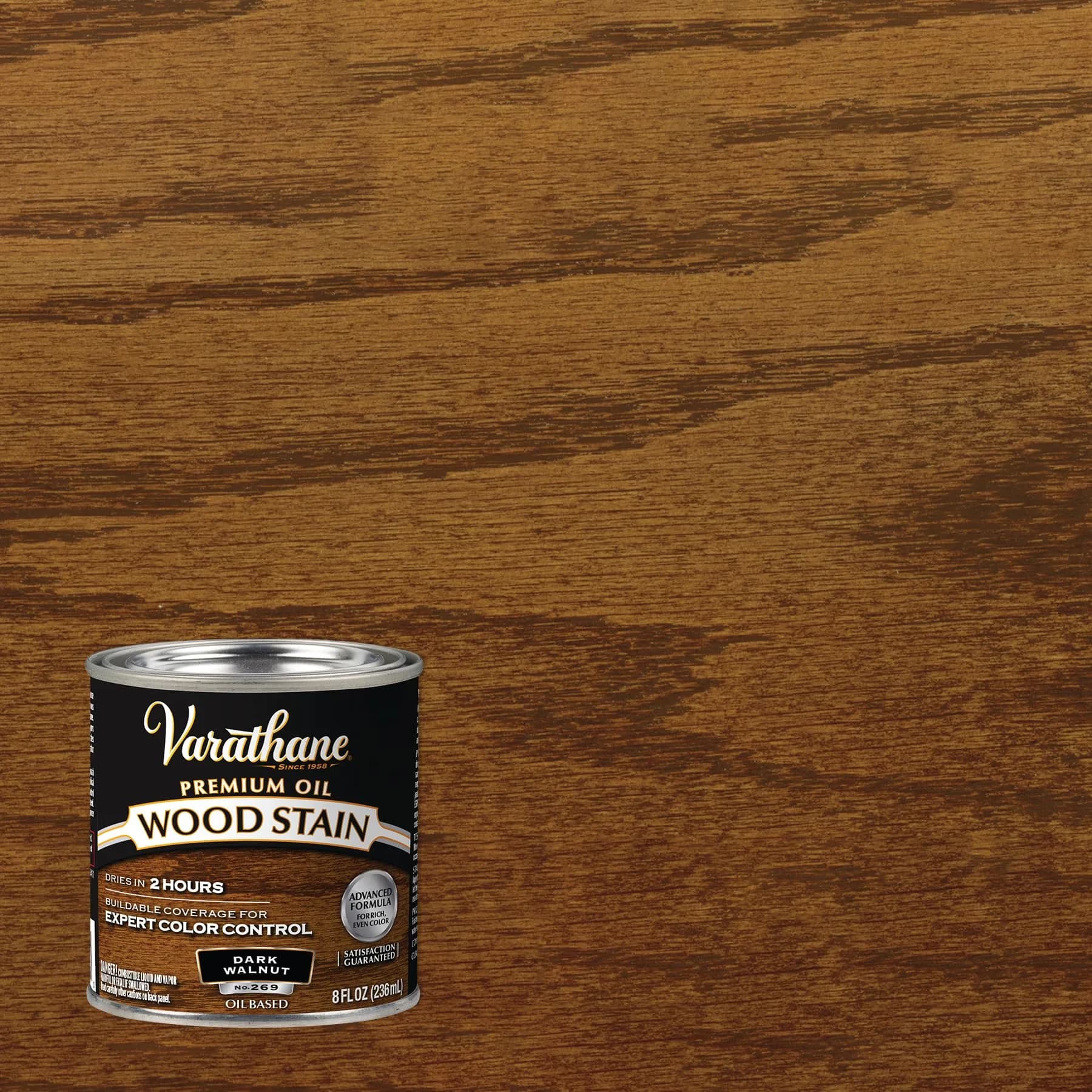 Varathane Dry Dark Walnut Oil-Based Wood Stain - Half Pint (Pack of 1) for Interior Wood - view 2