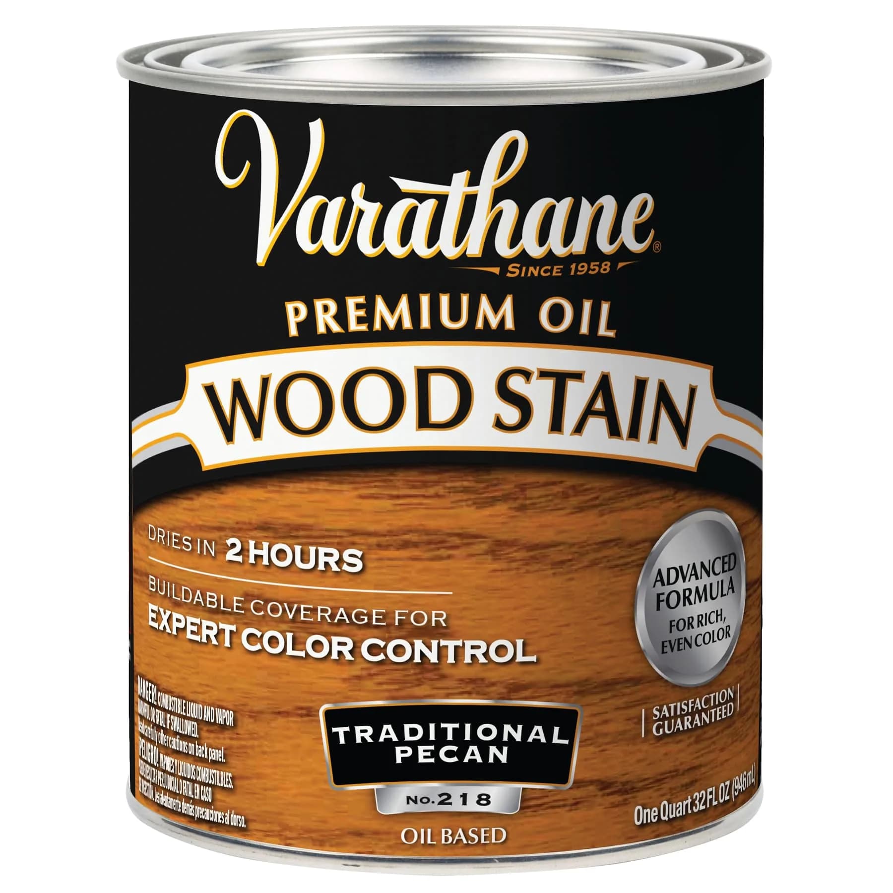 Varathane Traditional Pecan Oil-Based Wood Stain Quart (32 Fl Oz) for Interior Wood - main product image