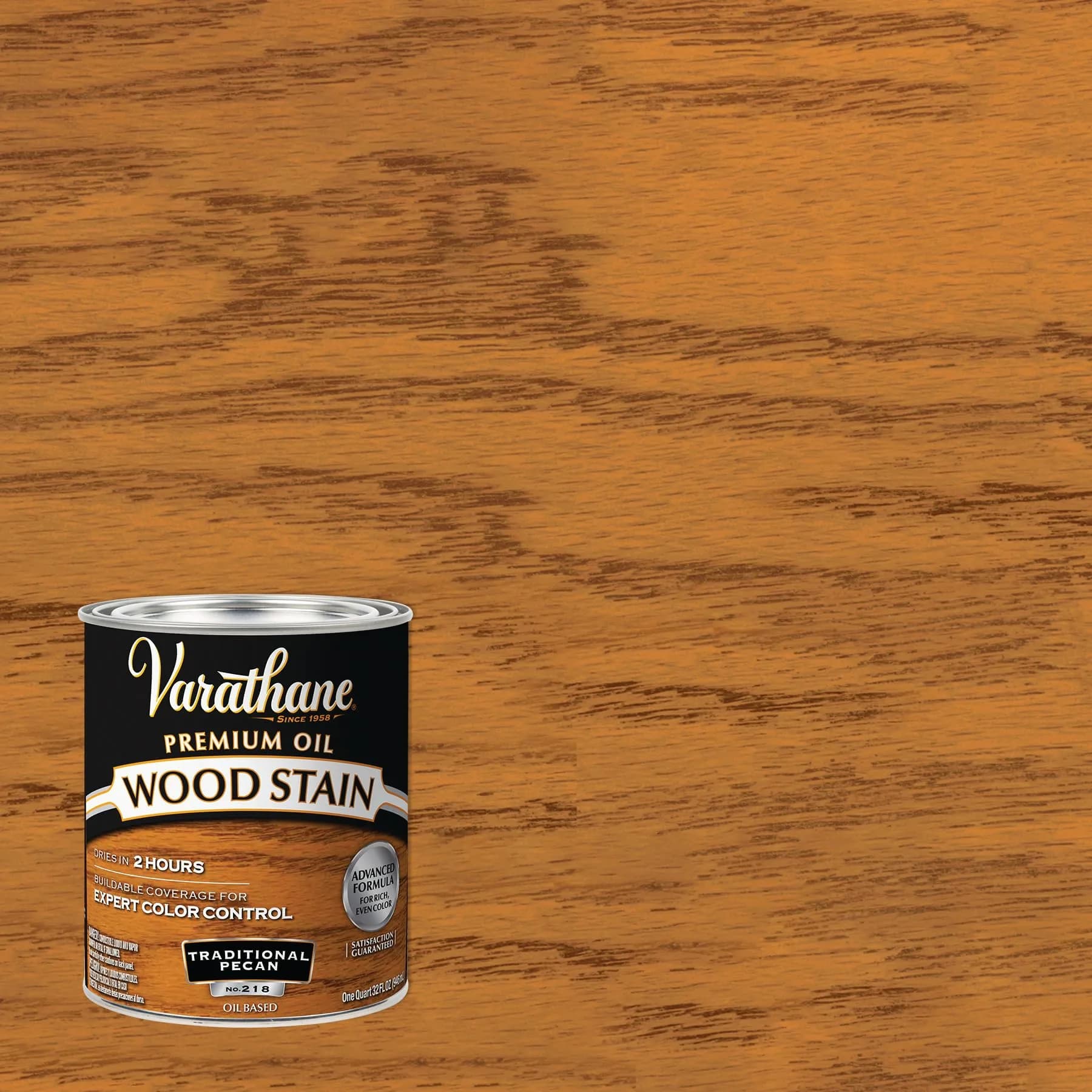 Varathane Traditional Pecan Oil-Based Wood Stain Quart (32 Fl Oz) for Interior Wood - view 2