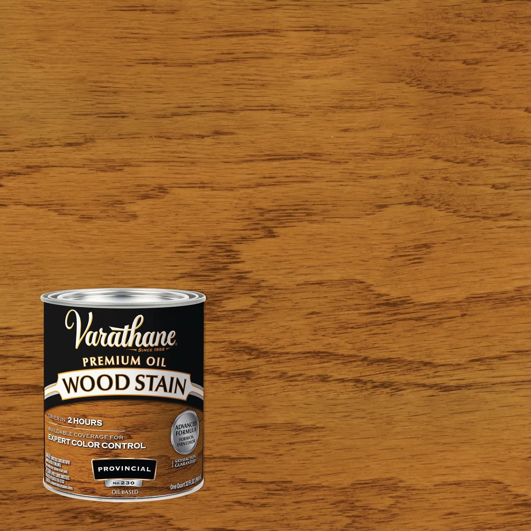 Varathane Provincial Quart (32 Fl Oz) Oil-Based Wood Stain - Rich Brown Hue for Interior Furniture - view 2