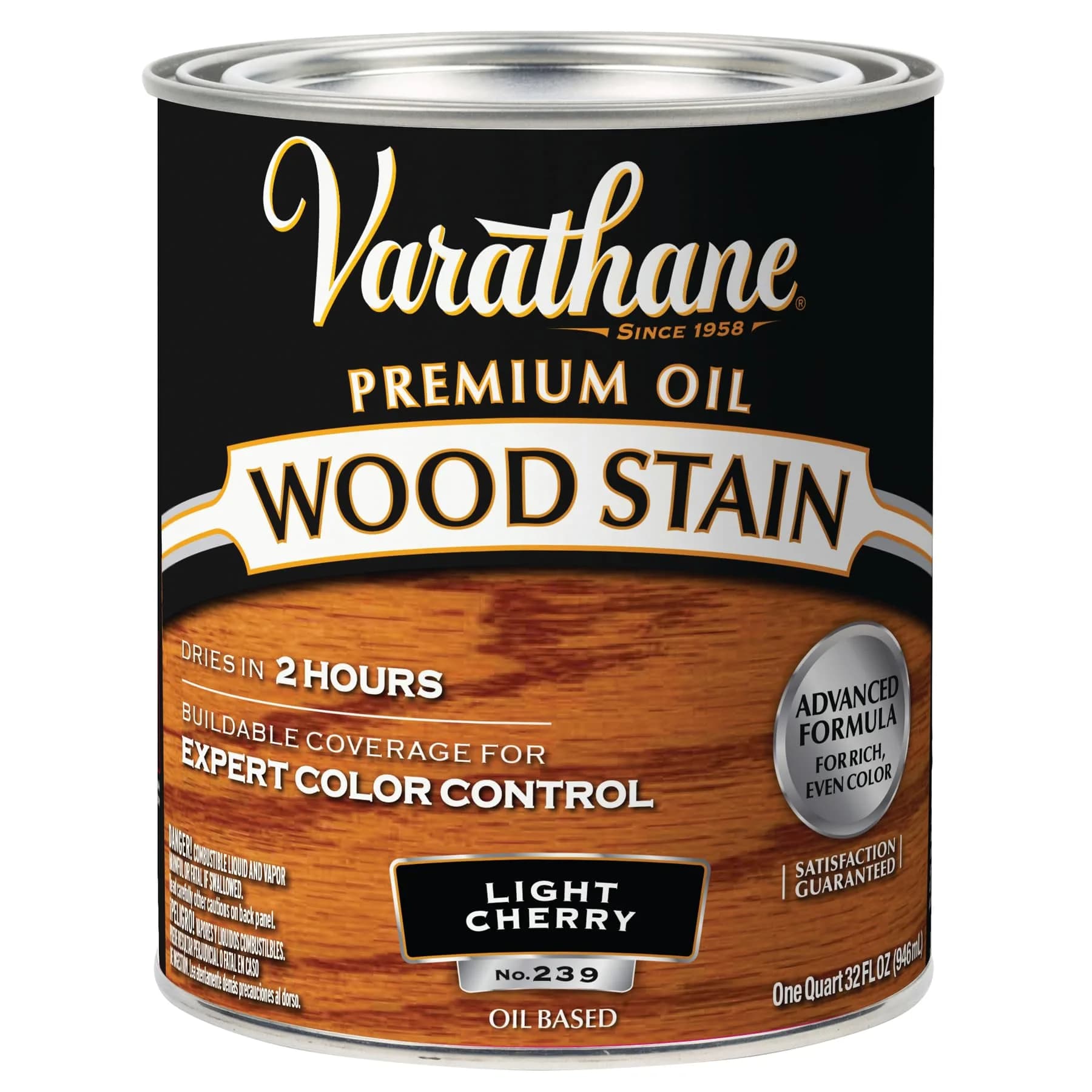 Varathane Light Cherry Oil-Based Wood Stain Quart (32 Fl Oz) | Rich, Warm Tone for Interior Wood - main product image
