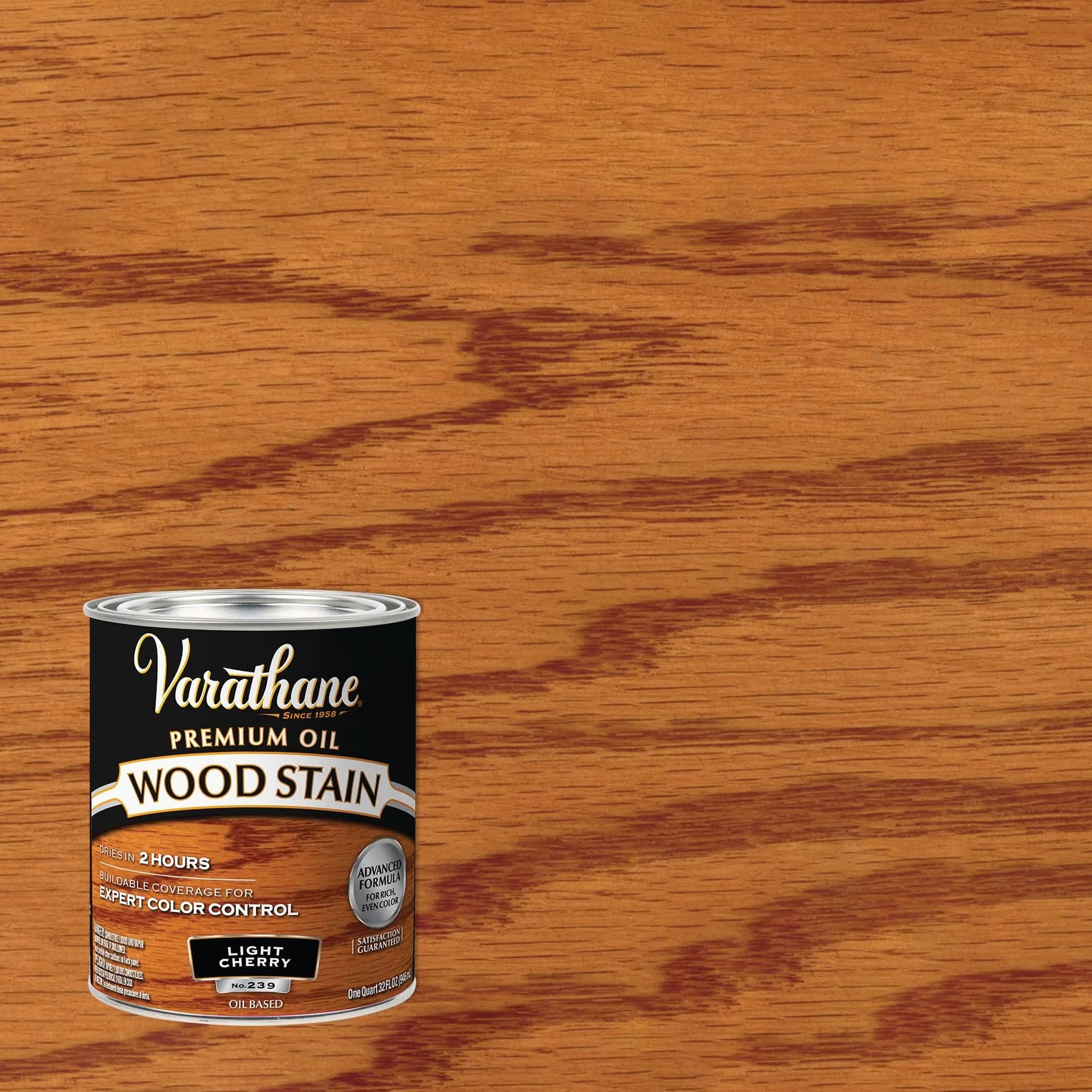 Varathane Light Cherry Oil-Based Wood Stain Quart (32 Fl Oz) | Rich, Warm Tone for Interior Wood - view 2
