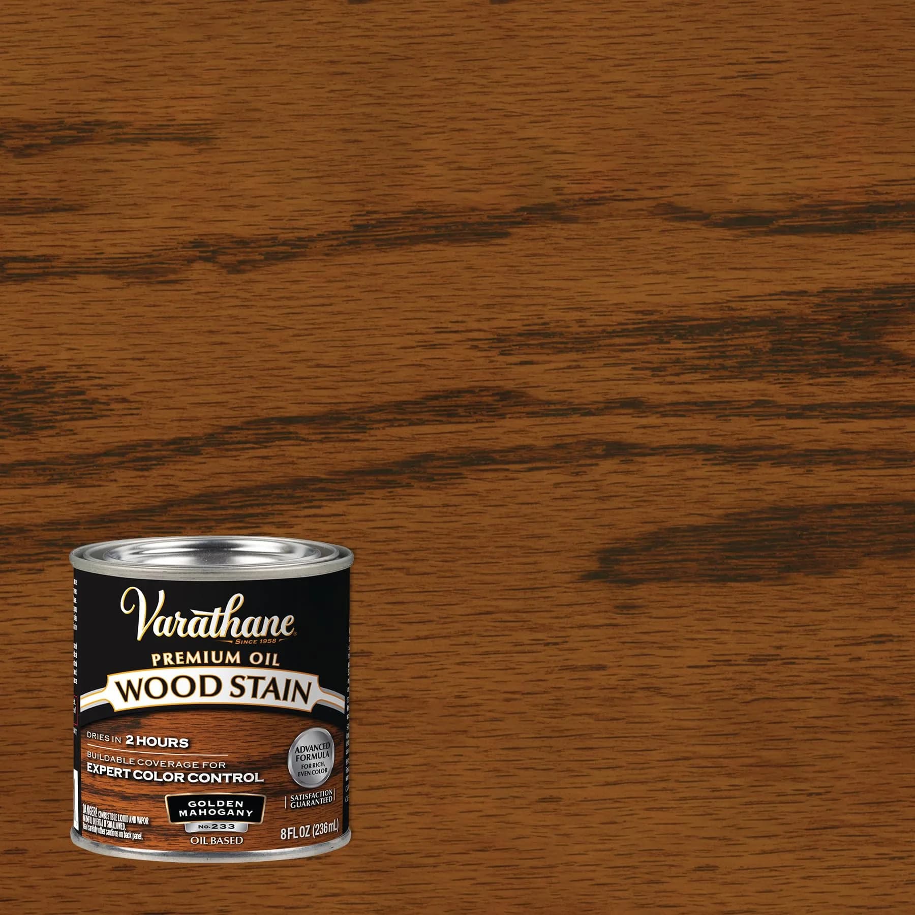 Varathane Golden Mahogany Oil-Based Wood Stain, Half Pint (Pack of 1) | Rich Interior Wood Color - view 2
