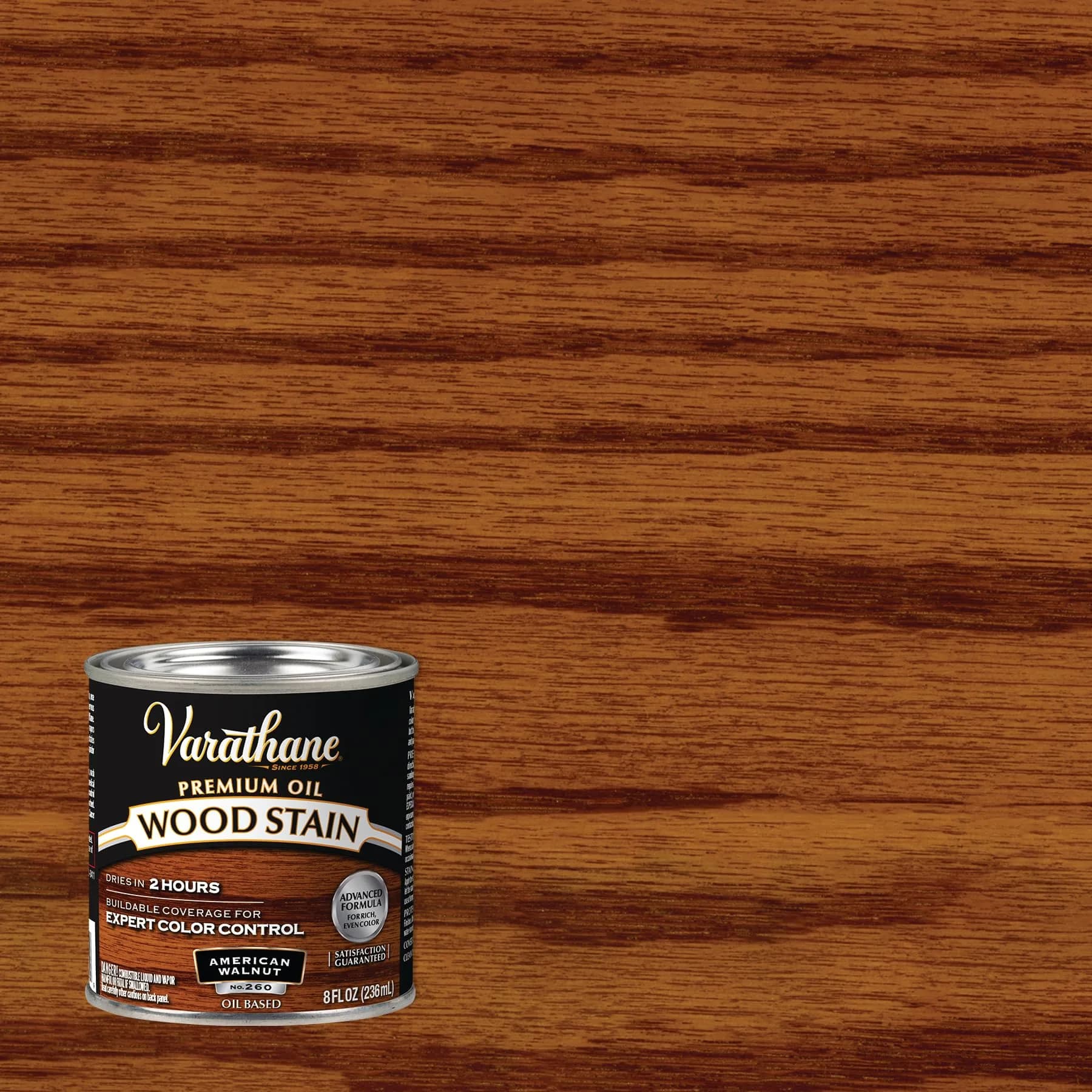 Varathane American Walnut Oil-Based Wood Stain - Half Pint (Pack of 1) for Interior Wood - view 2